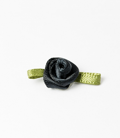 Small Ribbon Rose 100 Pcs Black - Click Image to Close